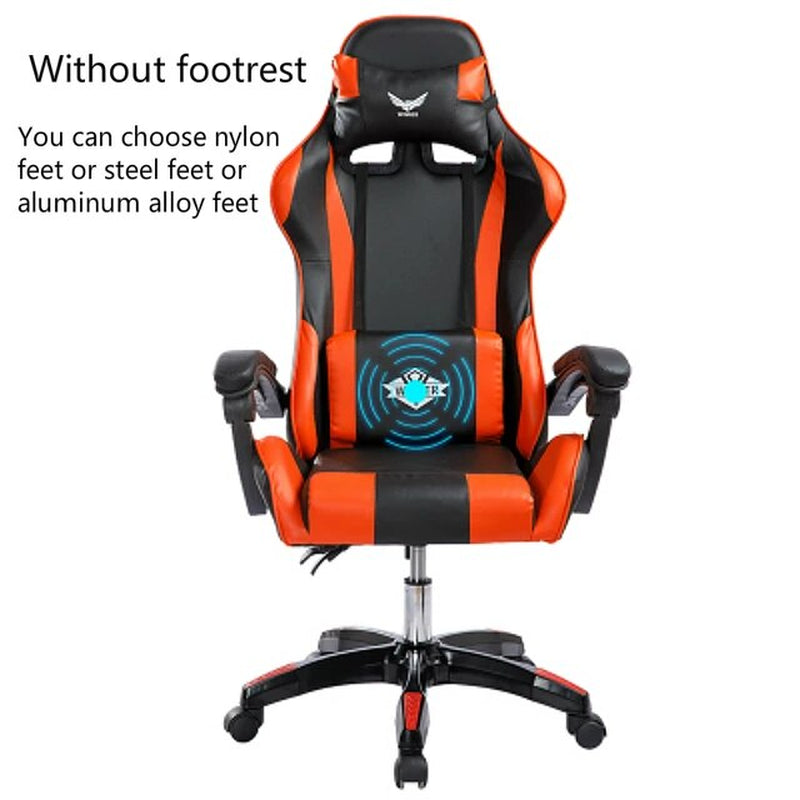 Reclining Office Chair with Footrest Lifted Rotated E-Sports Gaming Chair Household Multi-Function Computer Chair with Massage