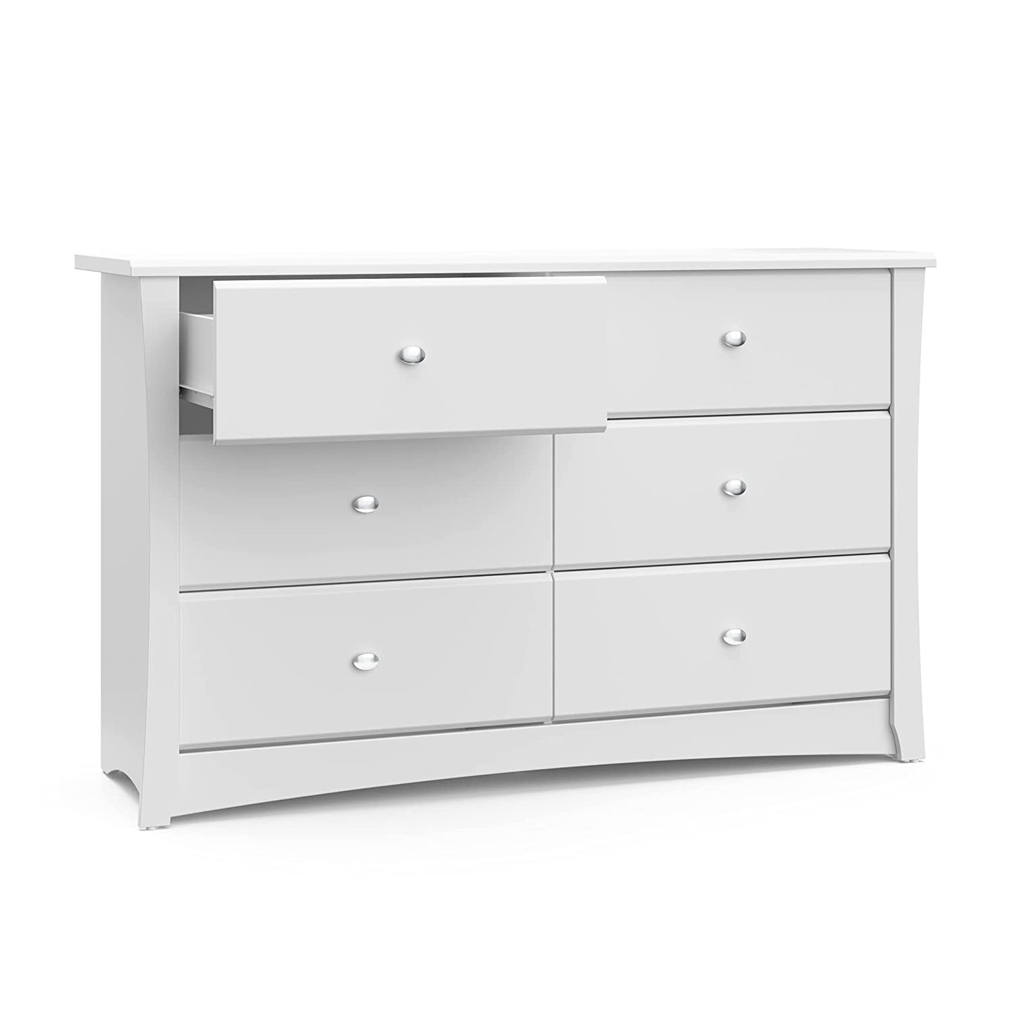 Crescent 6 Drawer Double Dresser (White) – GREENGUARD Gold Certified, Kids Dresser Drawer Organizer for Nursery, Chest of Drawers