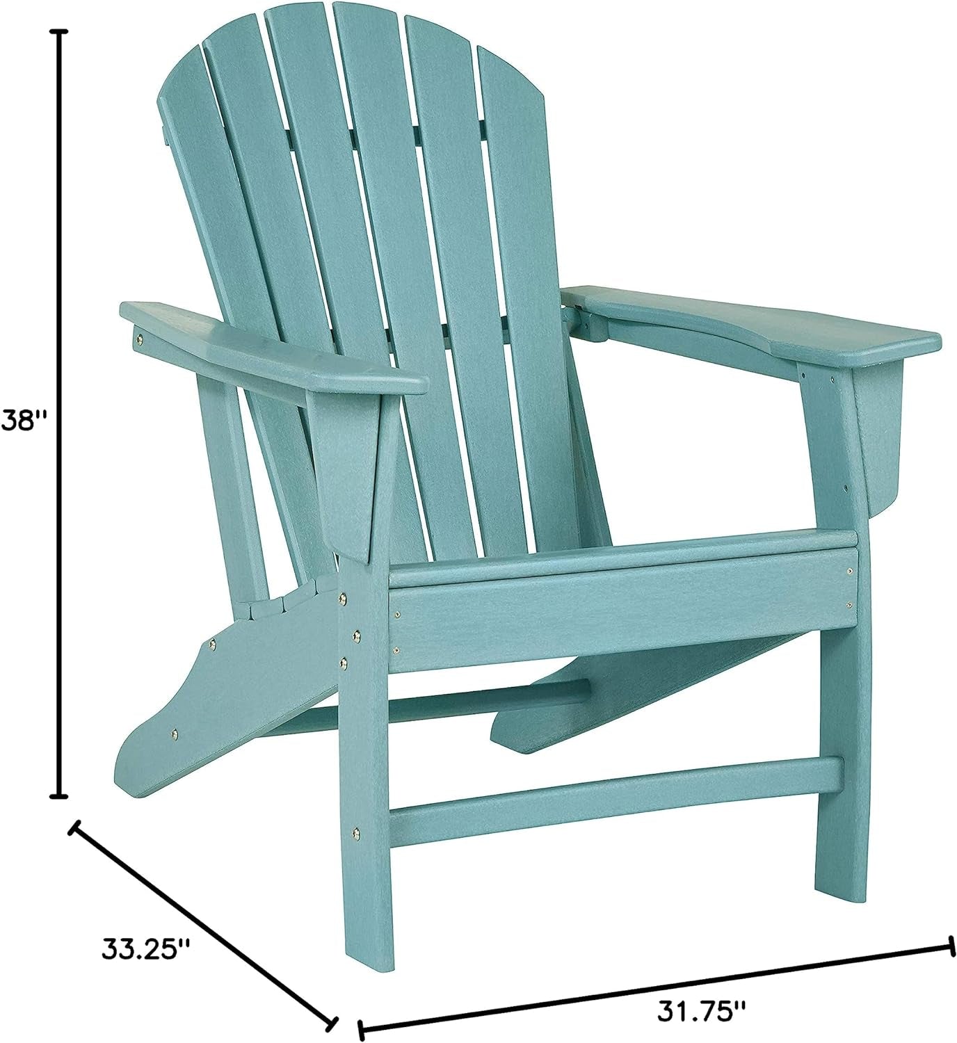 Sundown Treasure Outdoor Patio HDPE Weather Resistant Adirondack Chair, Blue