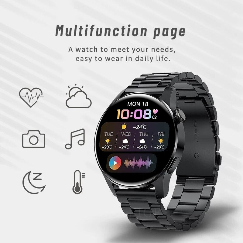 2022 New Smart Watch Men Full Touch Screen Sports Fitness Clock Waterproof Bluetooth Call Man Smartwatch for Android IOS