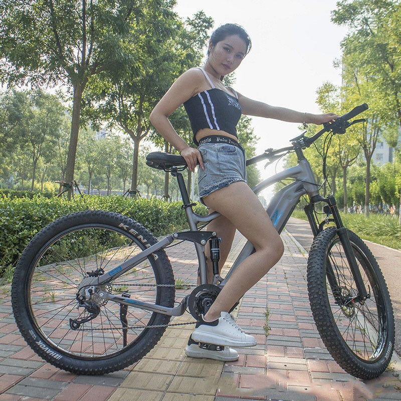 27.5Inch Full Suspension Mountain Cross-Country Electric Power-Assisted Mountain Bike Bafang G521 500W Mid Motor 48V Shock Emtb