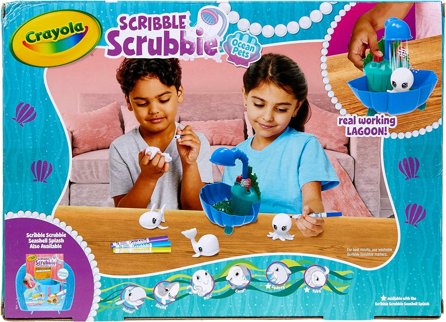 Scribble Scrubbie Pets Blue Lagoon Playset, Pet Toys for Girls & Boys, Gifts for Kids Ages 3+