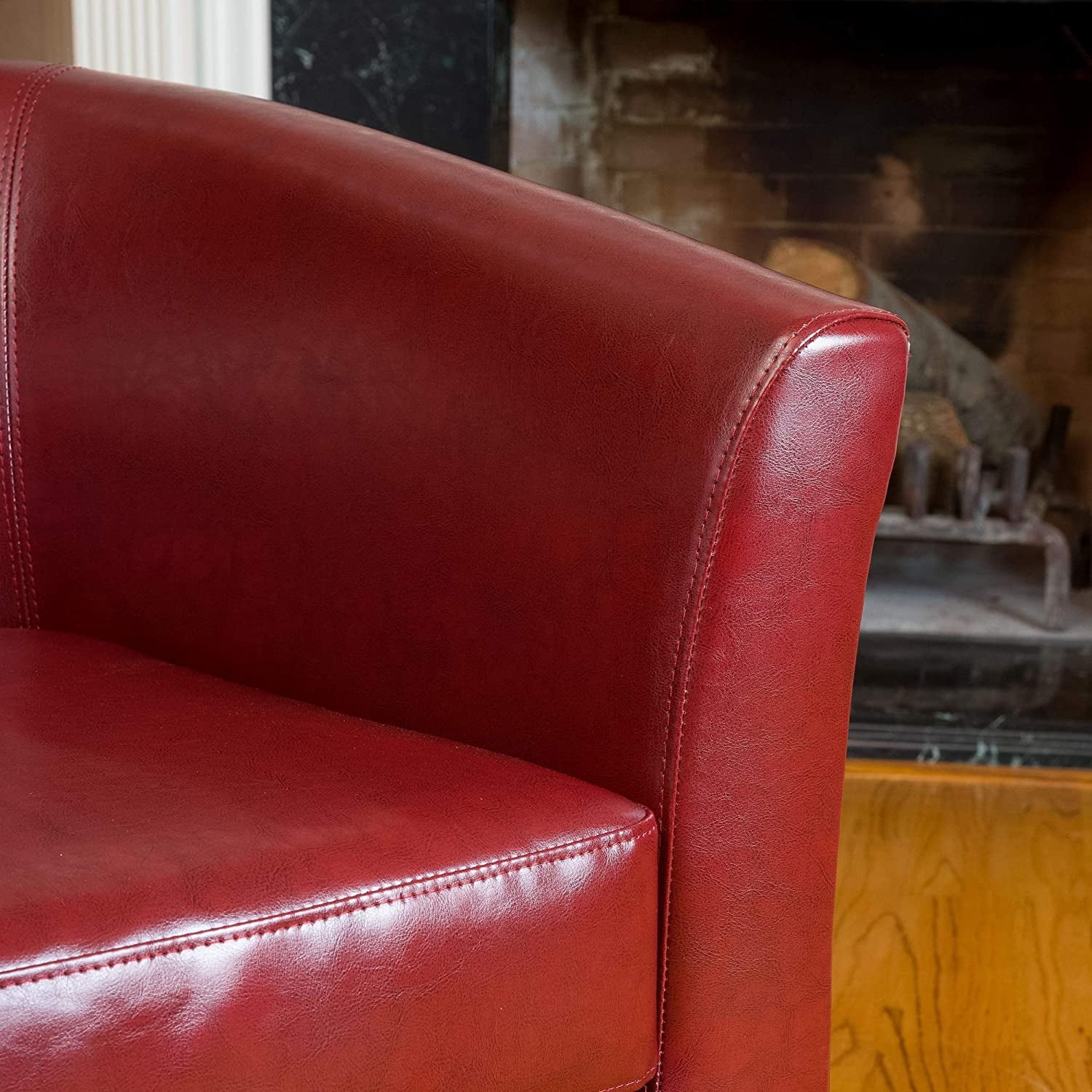 Petaluma Oxblood Red Leather Club Chair