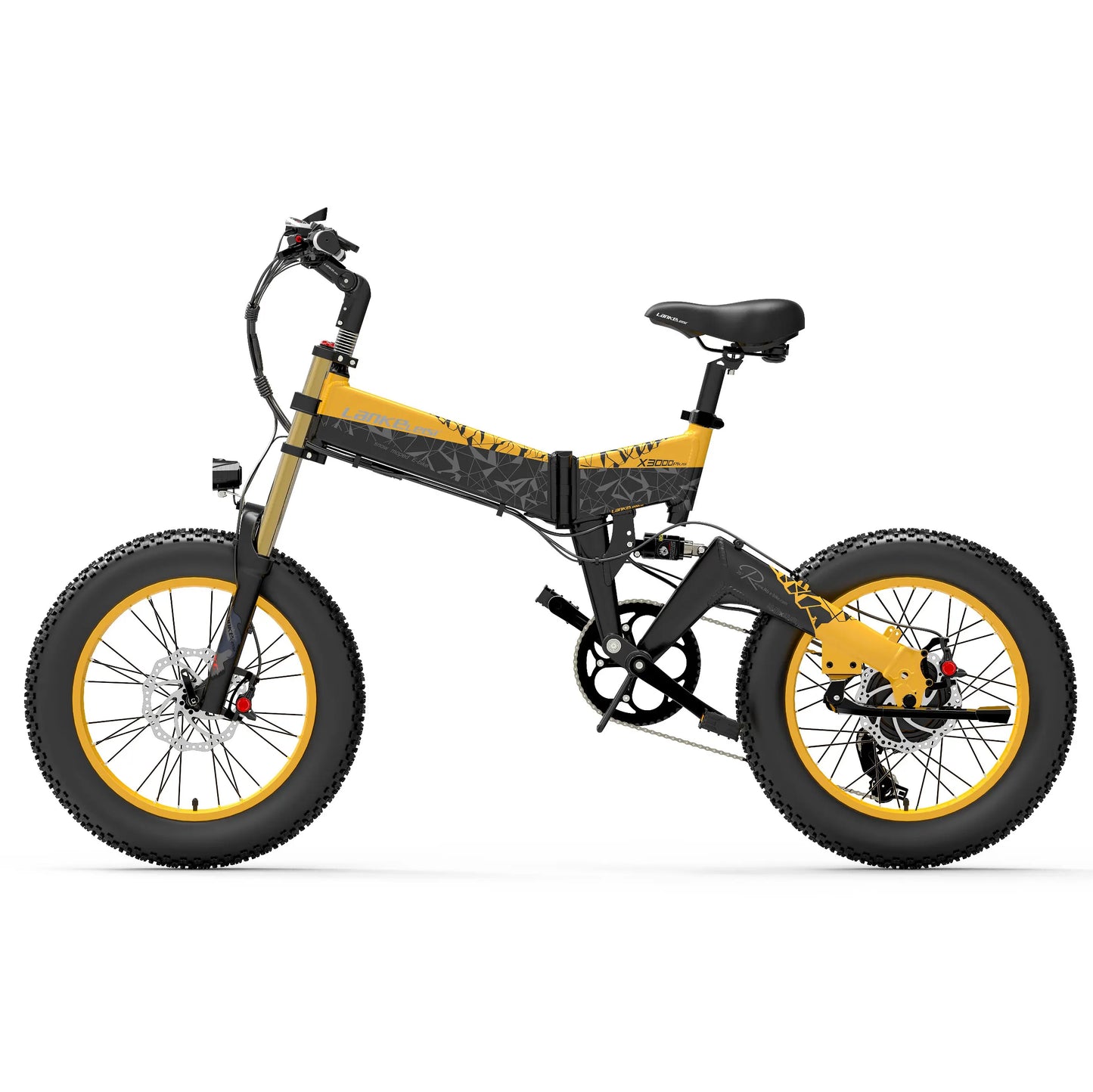 20 Inch 4.0 Fat Tire Snow Bike, Folding Mountain Bike, 1000W Motor, Pedal Assist Bicycle, Upgraded Front Fork,X3000Plus-Up