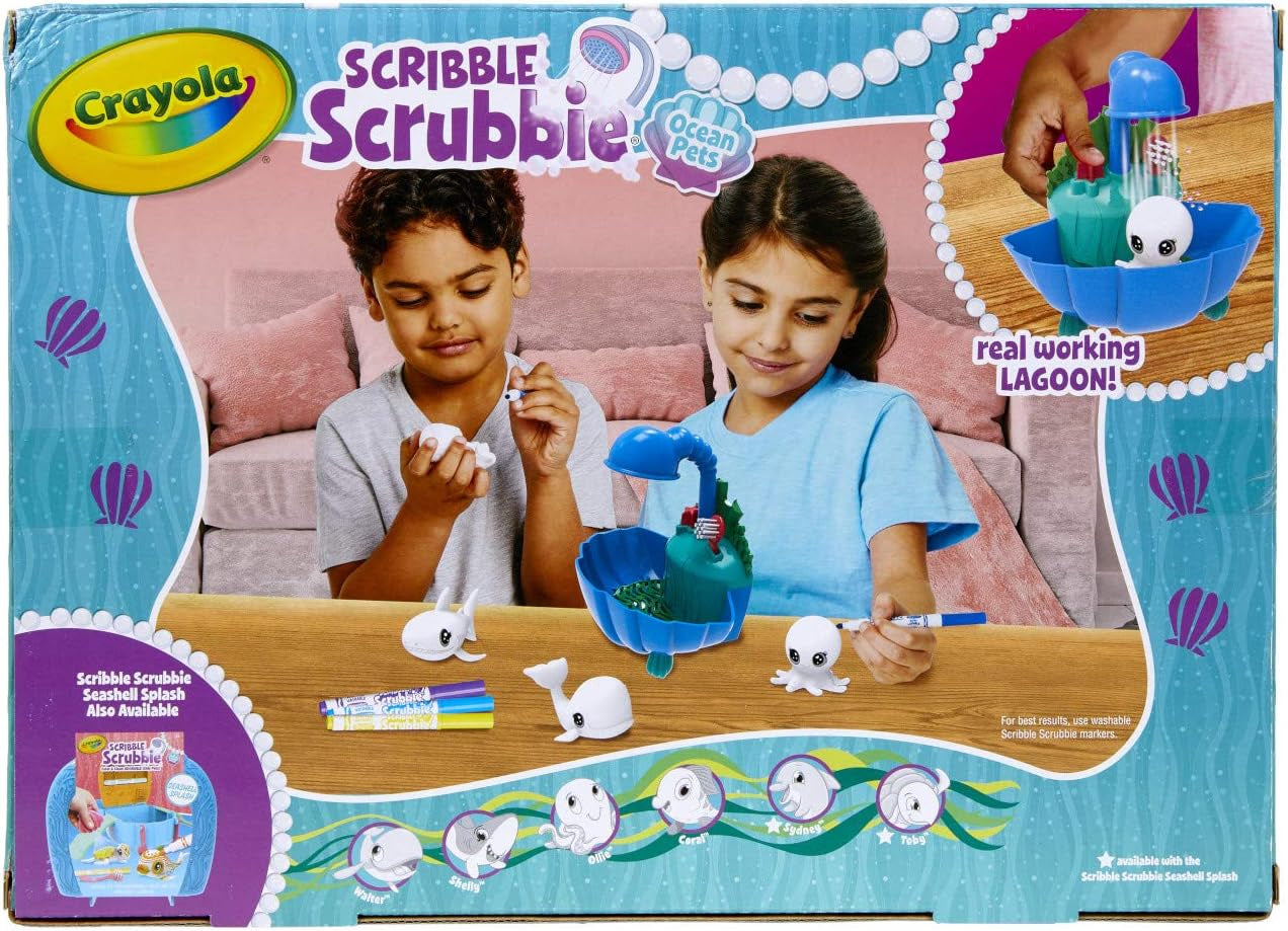 Scribble Scrubbie Pets Blue Lagoon Playset, Pet Toys for Girls & Boys, Gifts for Kids Ages 3+