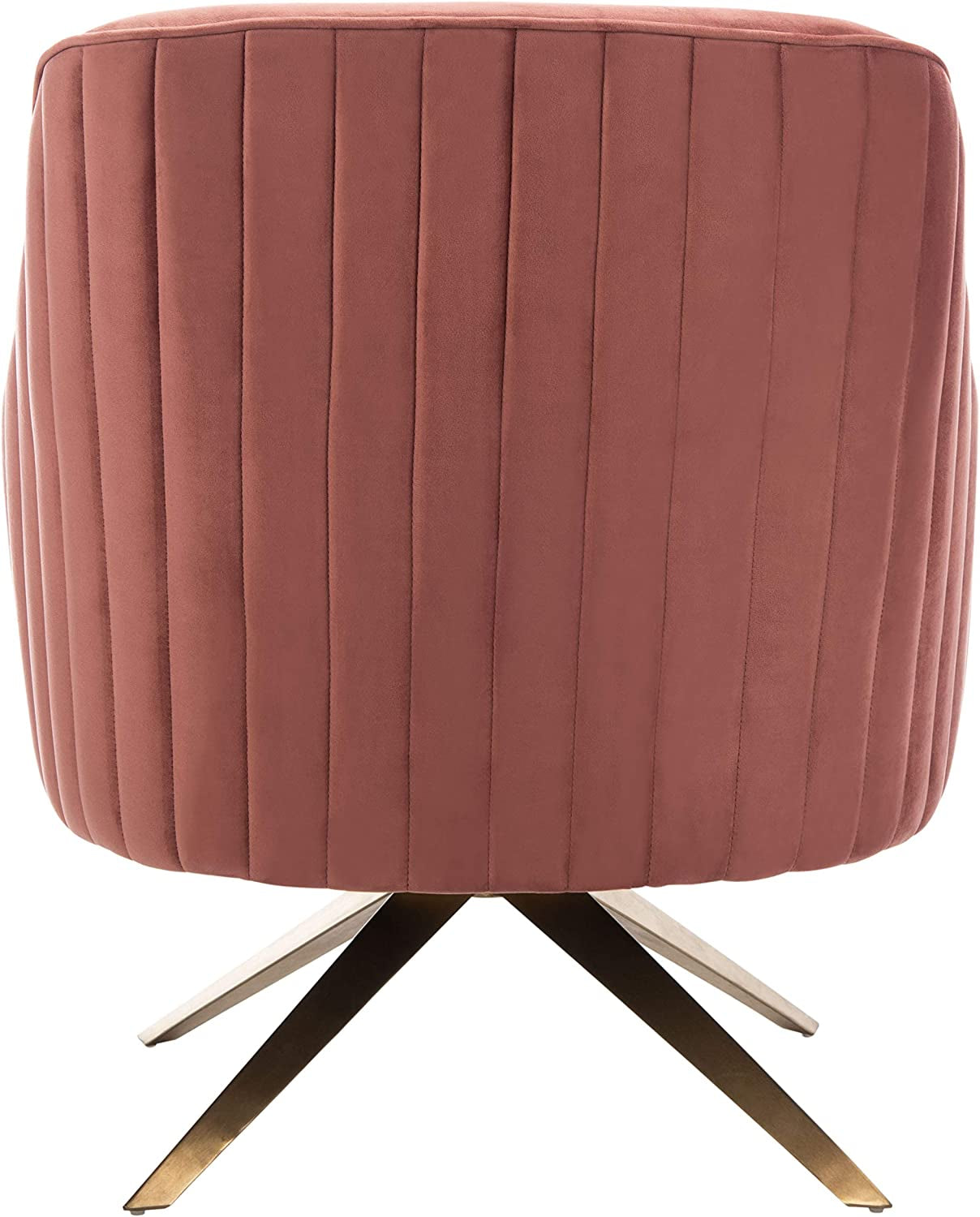 Couture Home Leyla Mid-Century Dusty Rose Velvet Swivel Accent Chair