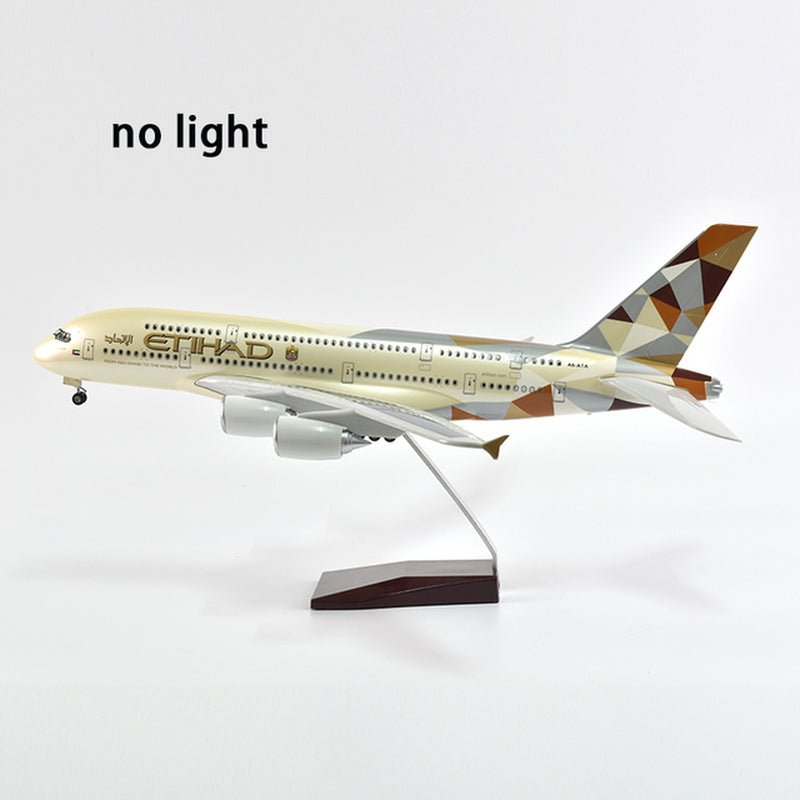 46Cm United Arab Emirates Airbus A380 Aircraft Airplane Model 1/160 Scale Diecast Resin Light and Wheel Plane Gift