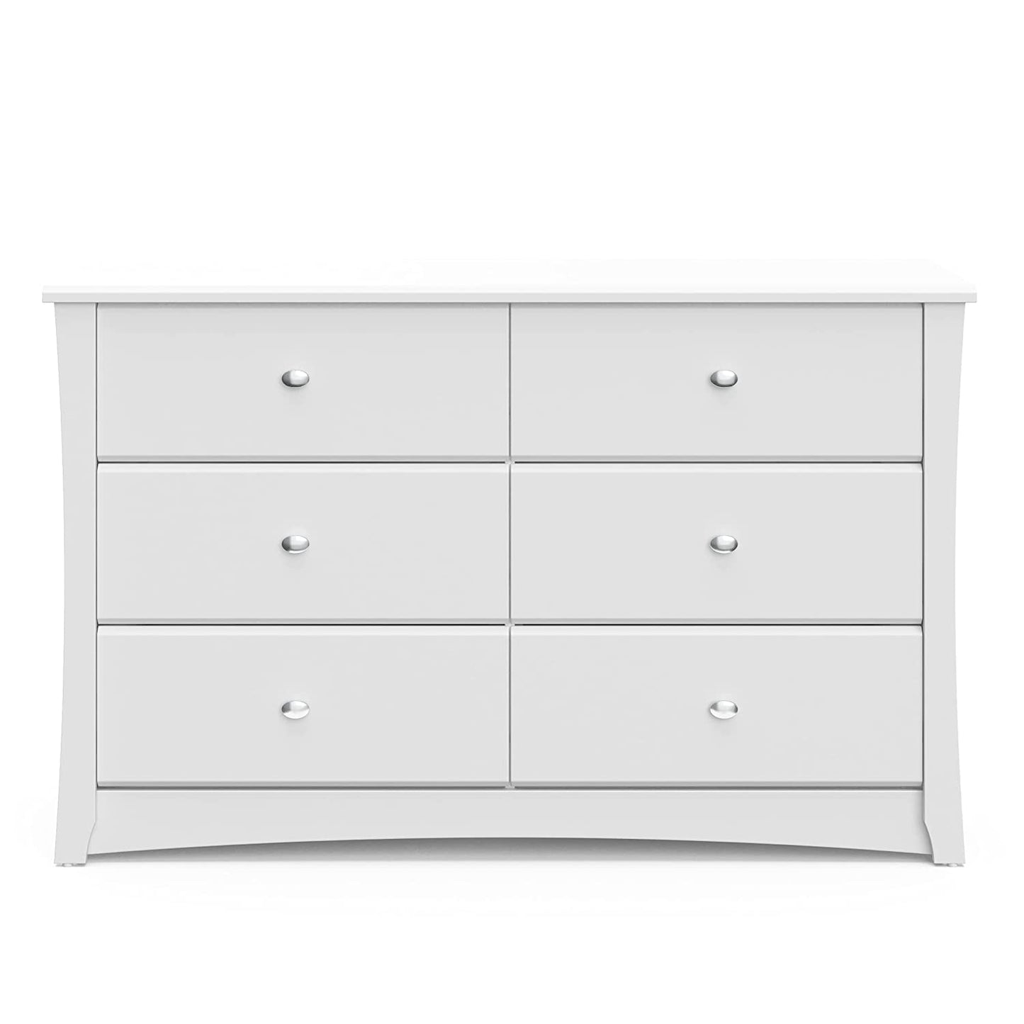 Crescent 6 Drawer Double Dresser (White) – GREENGUARD Gold Certified, Kids Dresser Drawer Organizer for Nursery, Chest of Drawers