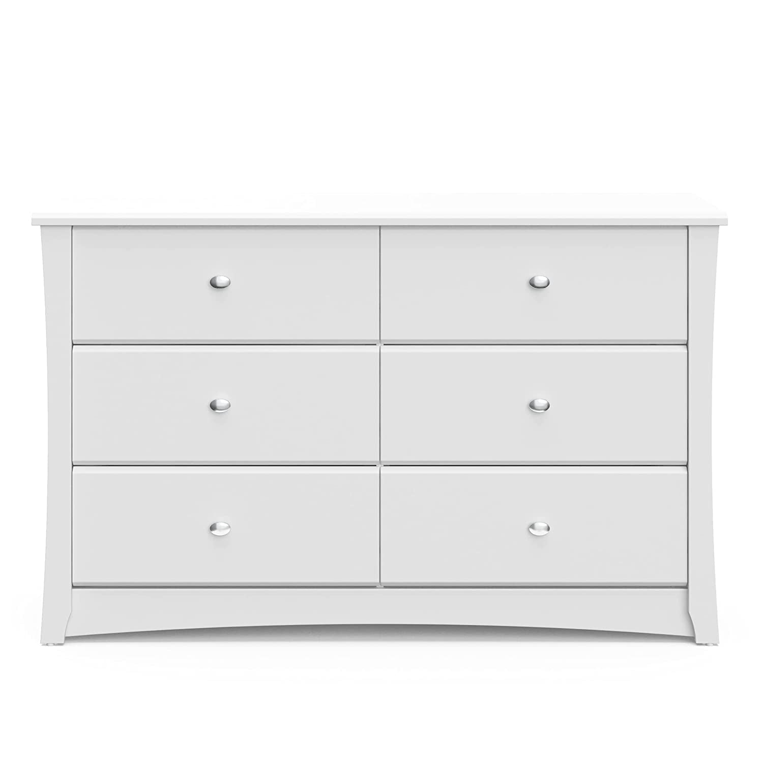 Crescent 6 Drawer Double Dresser (White) – GREENGUARD Gold Certified, Kids Dresser Drawer Organizer for Nursery, Chest of Drawers