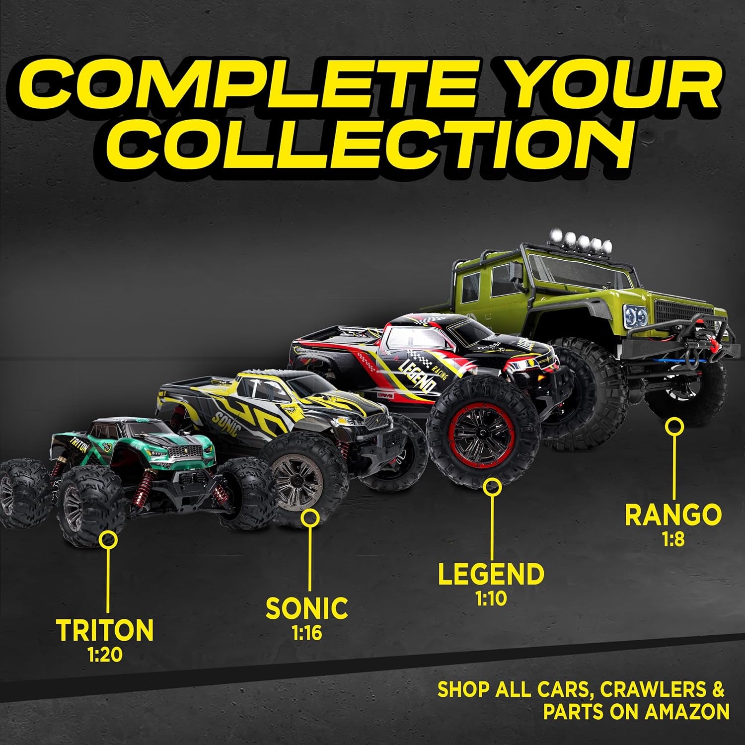 Remote Control Car, Hobby Grade RC Car 1:10 Scale Brushed Motor with Two Batteries, 4X4 Off-Road Waterproof RC Truck, Fast RC Cars for Adults, RC Cars, Remote Control Truck