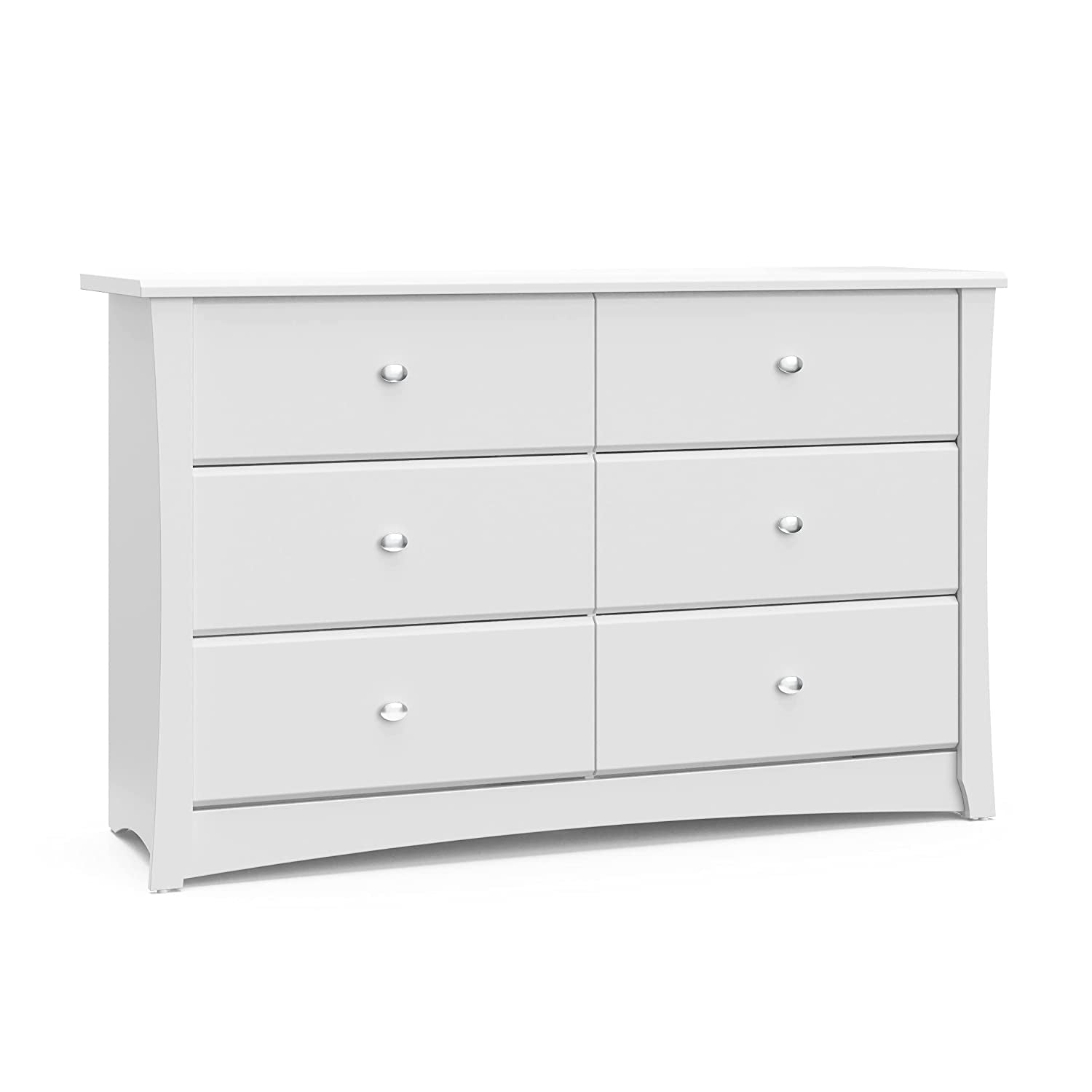 Crescent 6 Drawer Double Dresser (White) – GREENGUARD Gold Certified, Kids Dresser Drawer Organizer for Nursery, Chest of Drawers