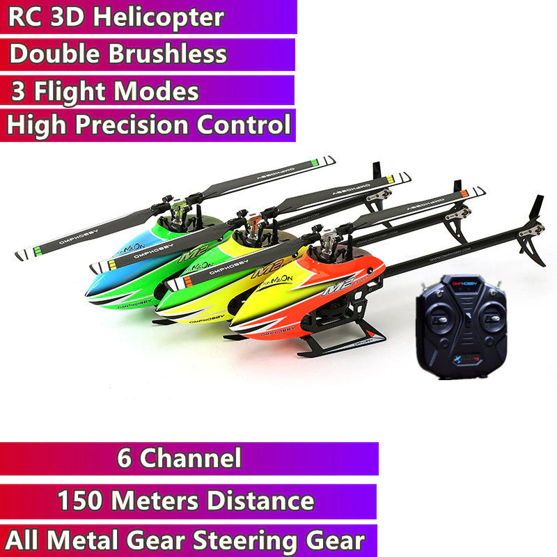 Dual Brushless Direct Drive RC Helicopter 6-CH 3 Flight Modes High-Precision Control All-Metal Steering Gear Toys for Children