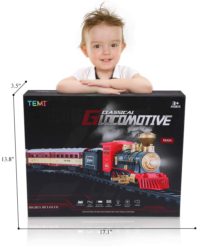 Electric Christmas Train Toy Set Car Railway Tracks Steam Locomotive Engine Diecast Model Educational Game Boy Toys for Children