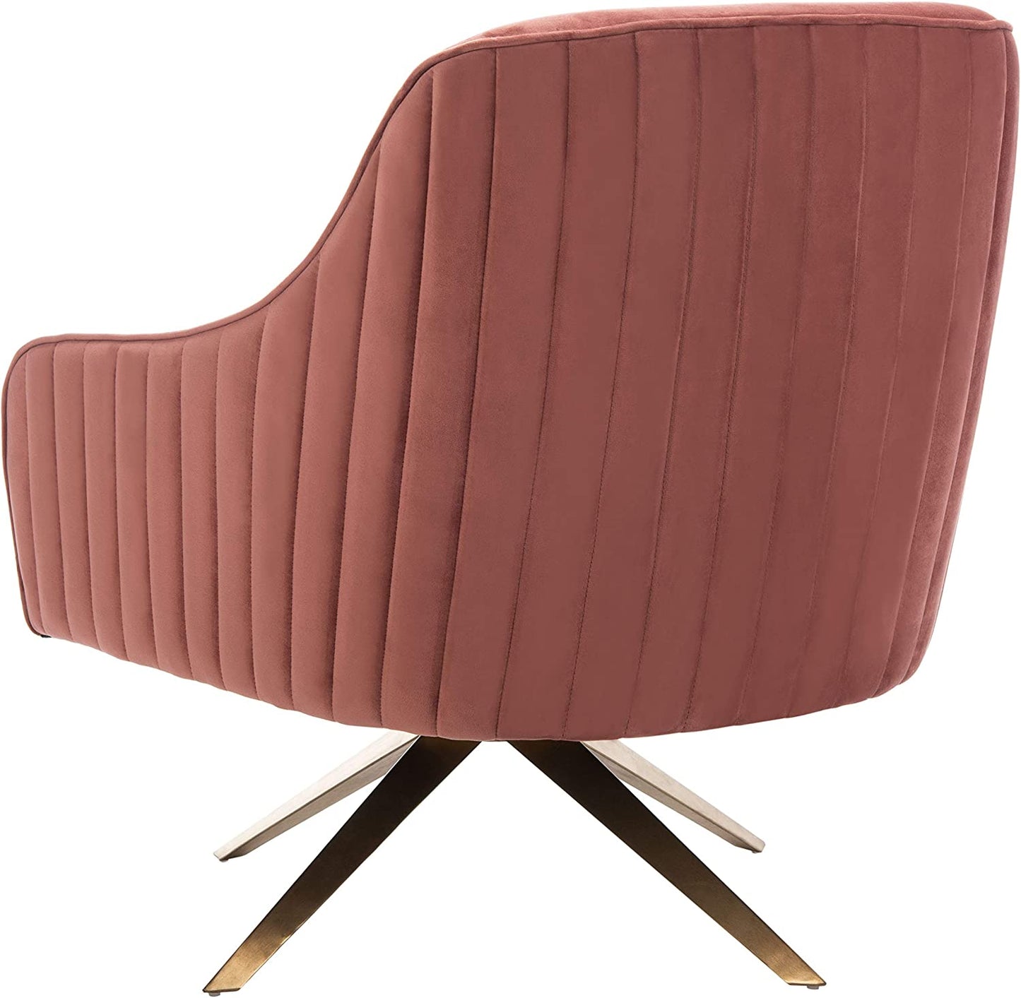 Couture Home Leyla Mid-Century Dusty Rose Velvet Swivel Accent Chair