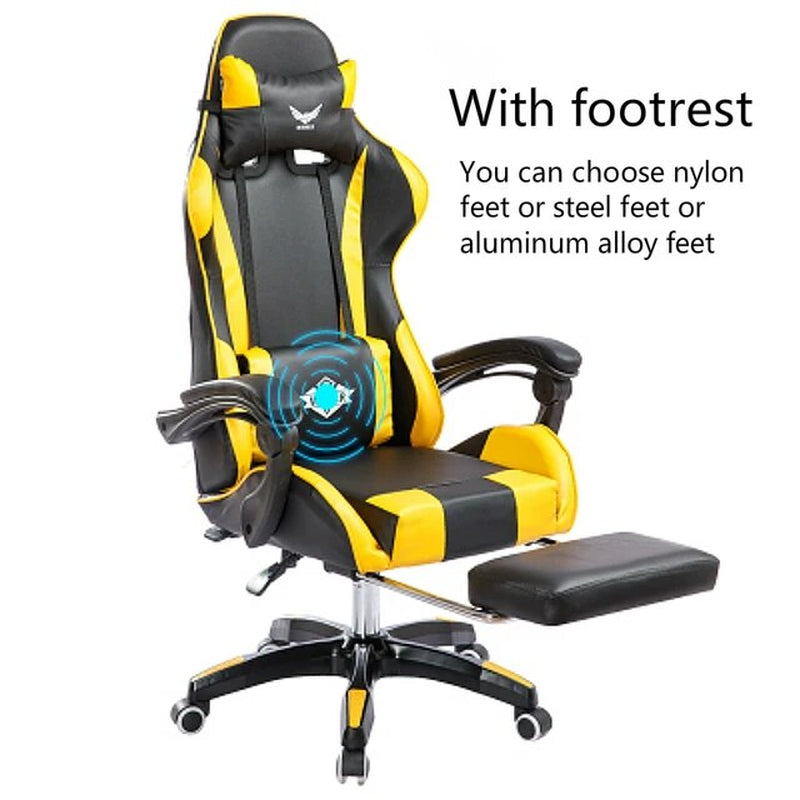 Reclining Office Chair with Footrest Lifted Rotated E-Sports Gaming Chair Household Multi-Function Computer Chair with Massage