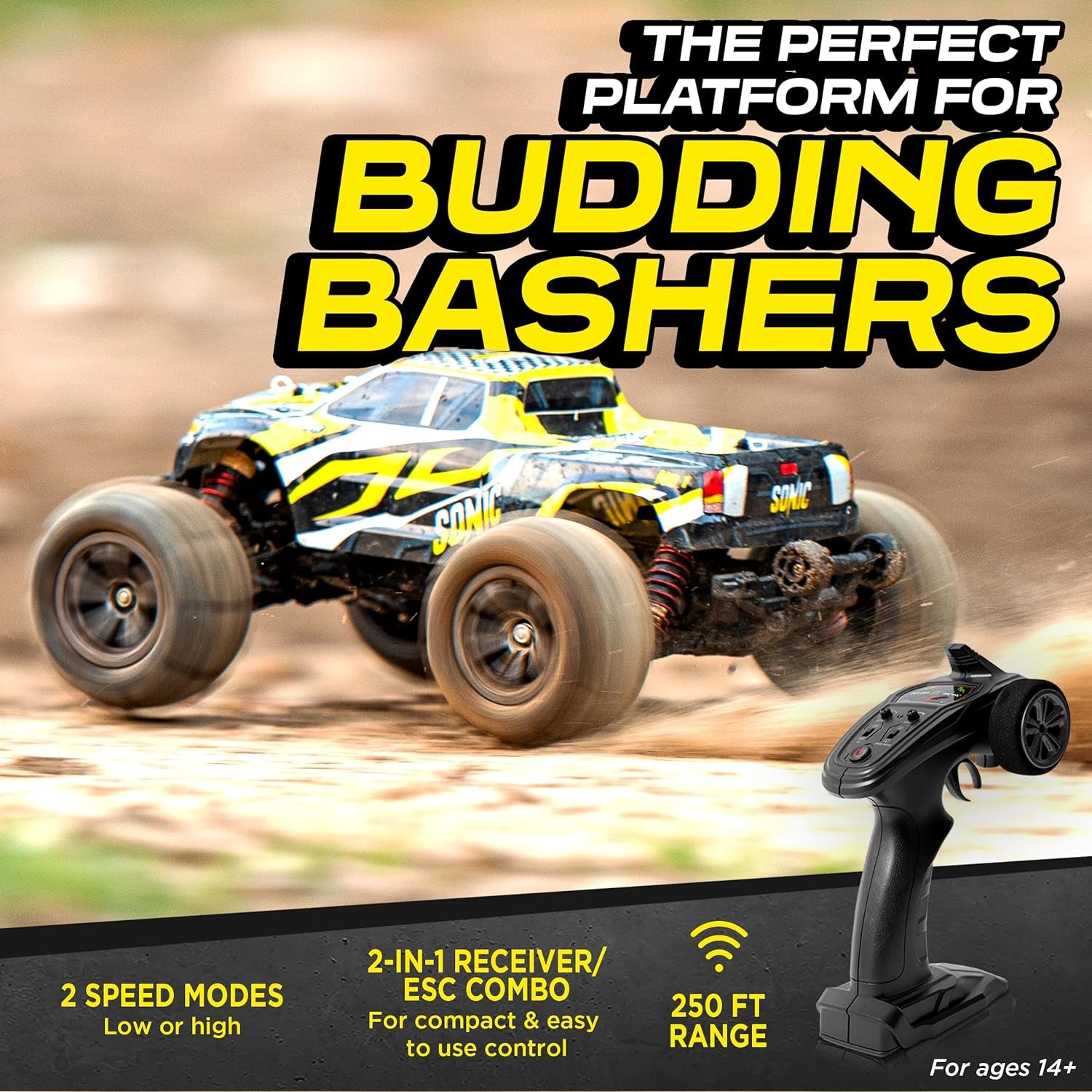 Remote Control Car, Hobby Grade RC Car 1:16 Scale Brushed Motor with Two Batteries, 4X4 Off-Road Waterproof RC Truck, Fast RC Cars for Adults, RC Cars, Remote Control Truck