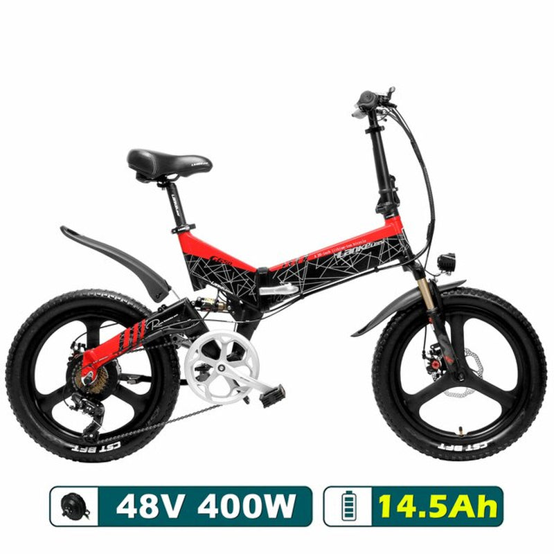 Upgraded G650 20'' Mountain Bike 7 Speed Electric Bike 400W 14.5Ah Hidden Li-Ion Battery 5 PAS Front & Rear Suspension