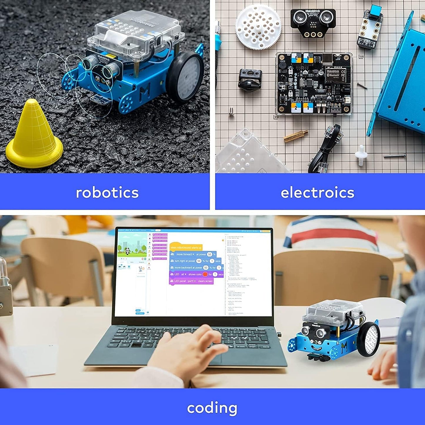 Mbot Robot Kit with Dongle, STEM Projects for Kids Ages 8-12 Learn to Code with Scratch Arduino, Robot Kit for Kids, STEM Toys, Computer Programming for Beginners Gift for Kids Ages 8+