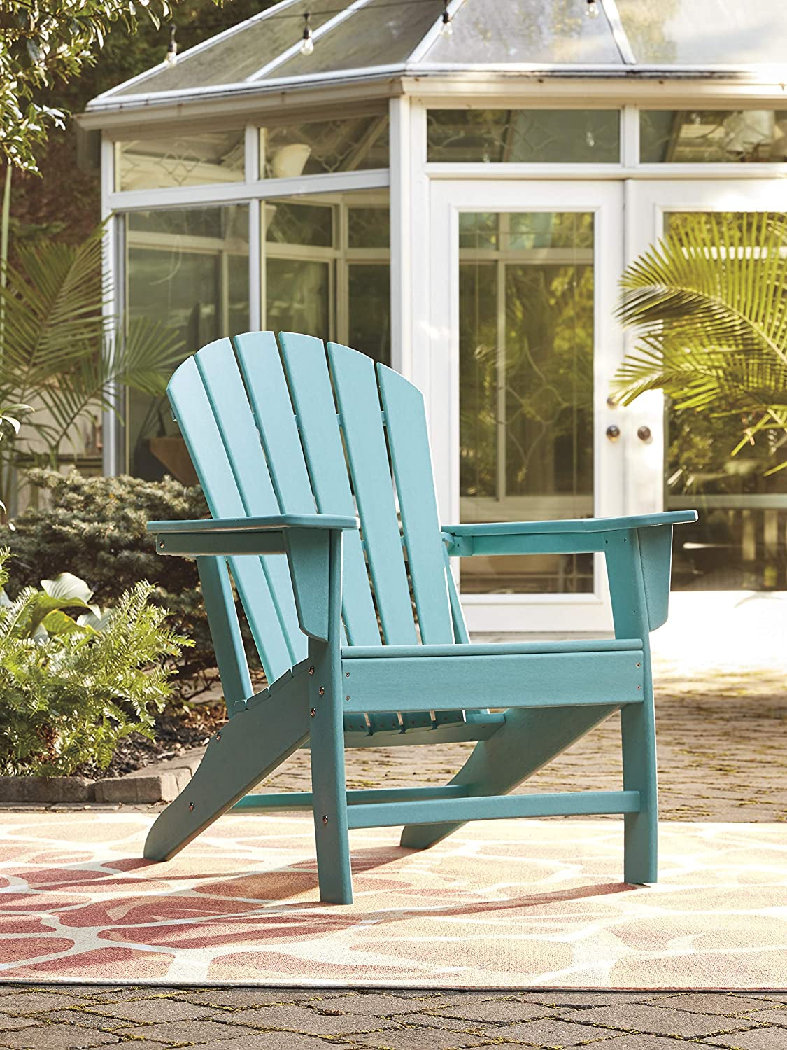 Sundown Treasure Outdoor Patio HDPE Weather Resistant Adirondack Chair, Blue