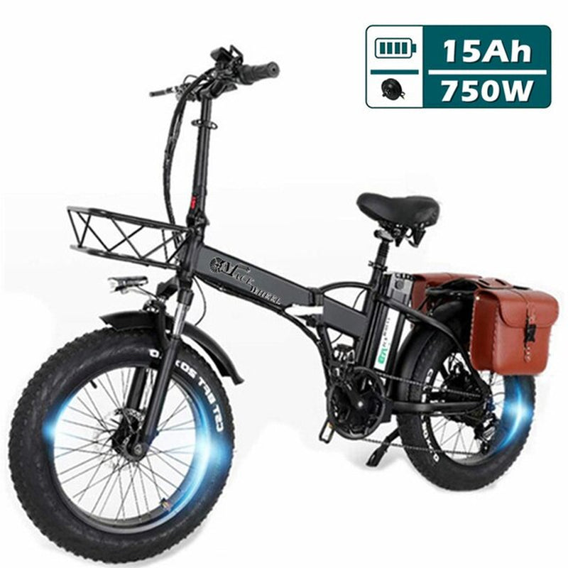 GW20 750W 20 Inch Electric Folding Bike, 4.0 Fat Tire, 48V Powerful Lithium Battery, Snow Bike, Power Assist Bicycle