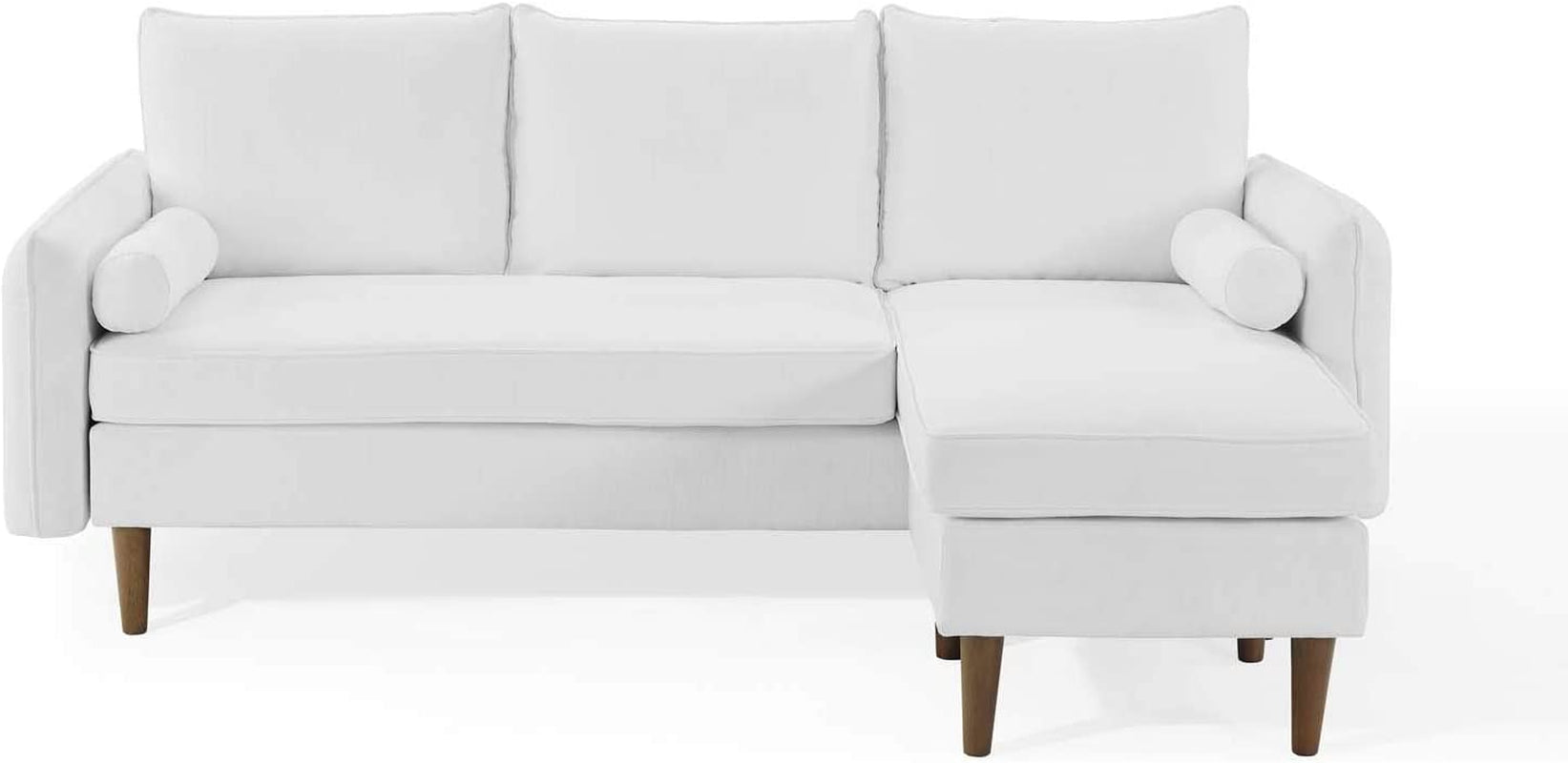 Revive Right or Left Sectional Modern Upholstered Fabric Sofa Couch, White