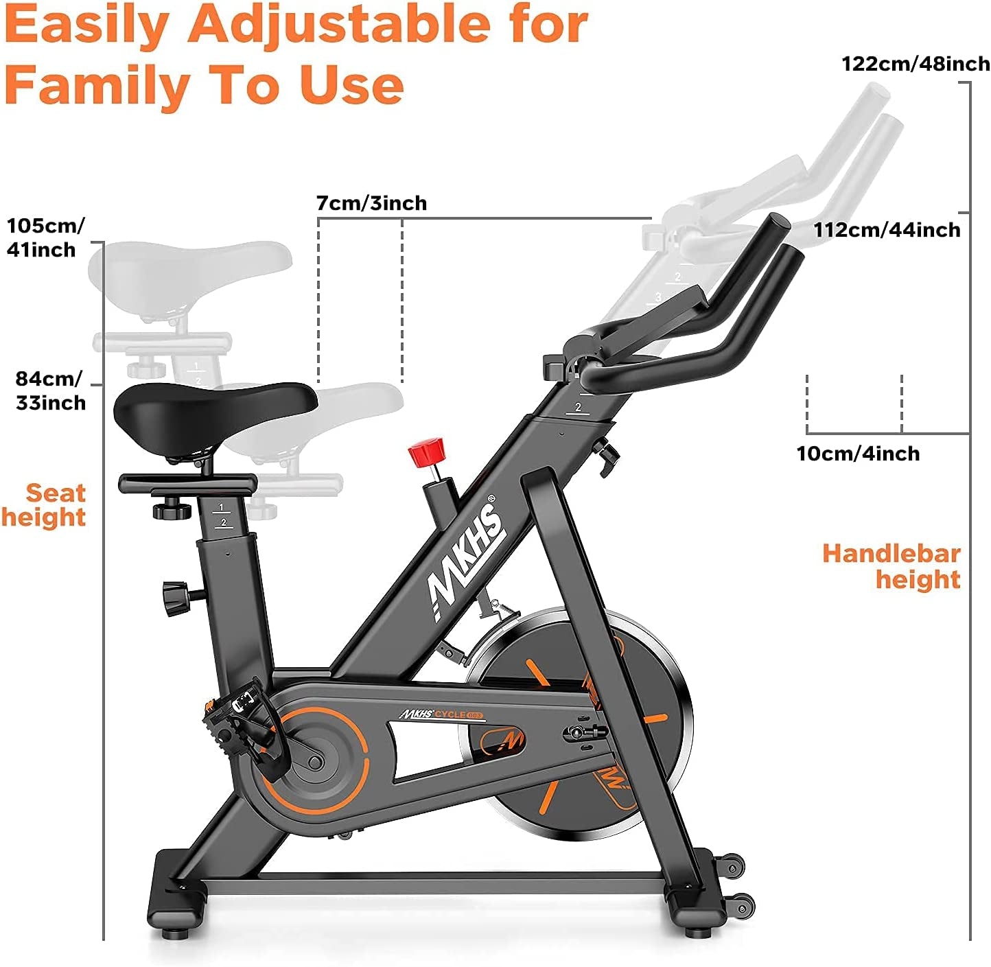 Exercise Bike,Stationay Bike for Home Exercise Equipment,Indoor Cycling Bike with Comfortable Seat Cushion,Silent Belt Drive,Ipad Holder