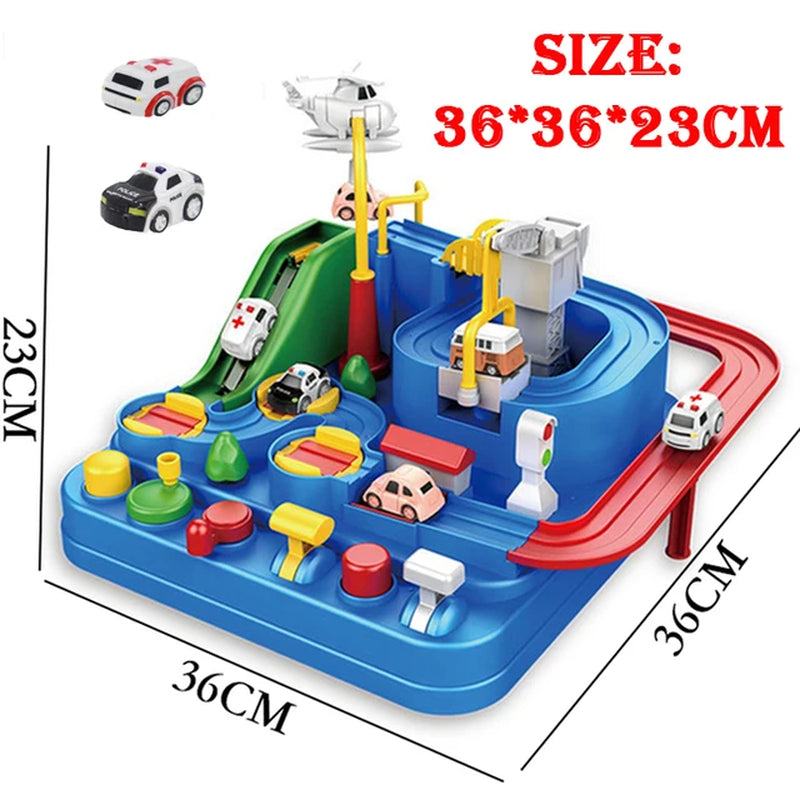 Racing Rail Car Model Racing Educational Toys Children Track Car Adventure Game Brain Game Mechanical Interactive Train Toy