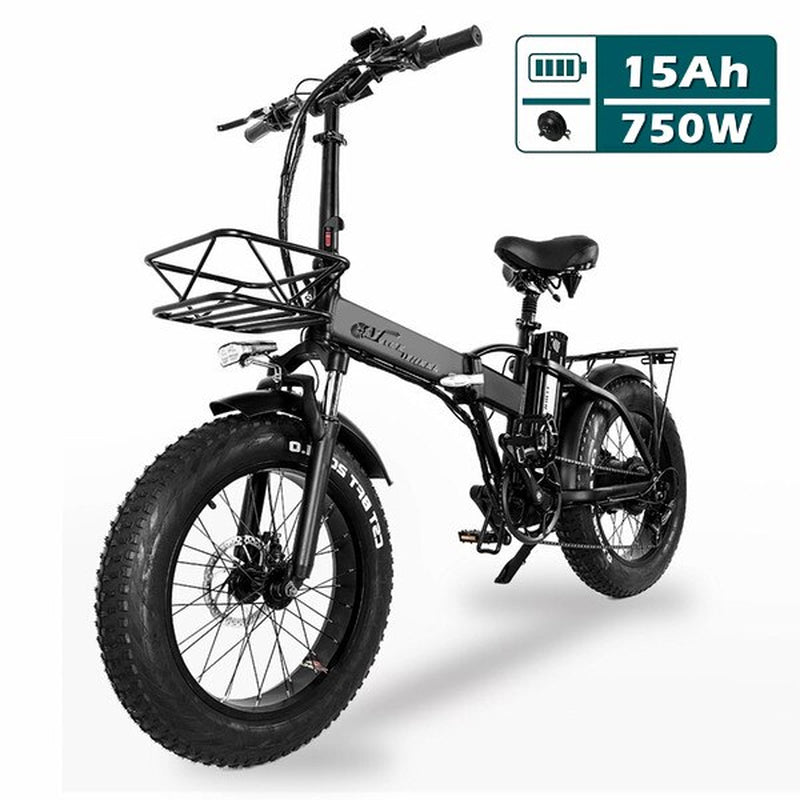 GW20 750W 20 Inch Electric Folding Bike, 4.0 Fat Tire, 48V Powerful Lithium Battery, Snow Bike, Power Assist Bicycle