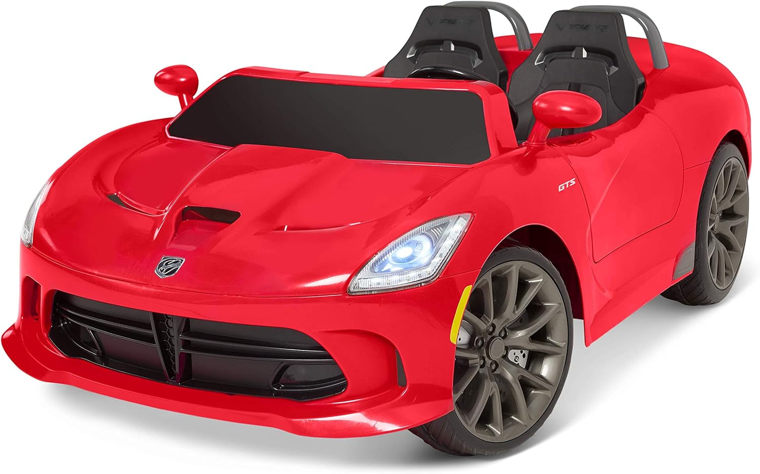 Dodge Viper SRT Convertible Toddler Ride on Toy, Ages 3-7 Years Old, 12 Volt Battery, Max Weight of 130 Lbs, Two Seater, Working Lights, Red