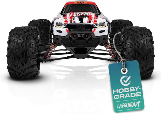 Remote Control Car, Hobby Grade RC Car 1:10 Scale Brushed Motor with Two Batteries, 4X4 Off-Road Waterproof RC Truck, Fast RC Cars for Adults, RC Cars, Remote Control Truck