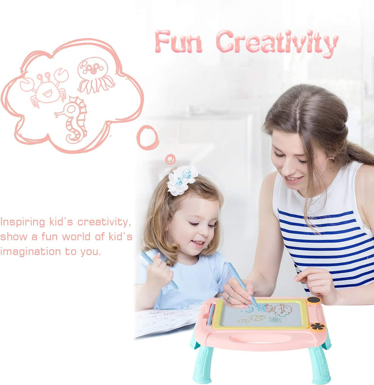 Toddler Toys for 1-2 Year Old Girls Gifts, Magnetic Drawing Board for Kids Girls Age 1 2 3 Year Old Girl Birthday Gifts, Doodle Board Drawing Pad for Toddler Girls Toys Age 1-2-4