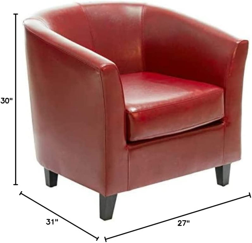 Petaluma Oxblood Red Leather Club Chair