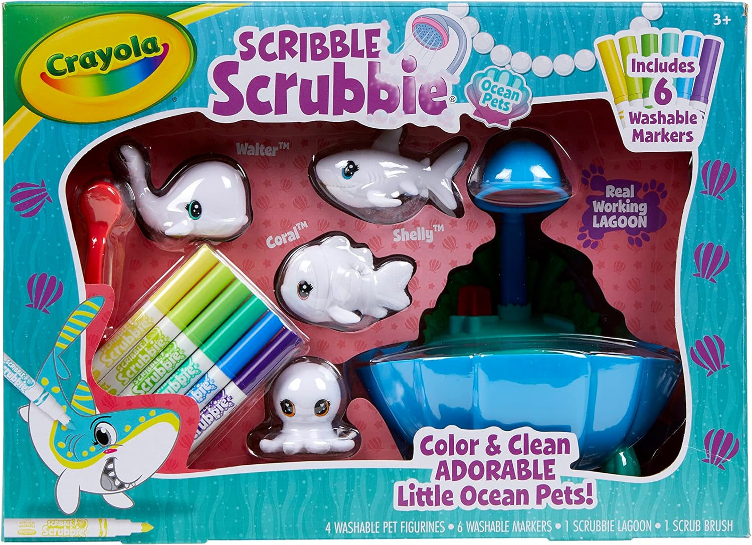 Scribble Scrubbie Pets Blue Lagoon Playset, Pet Toys for Girls & Boys, Gifts for Kids Ages 3+