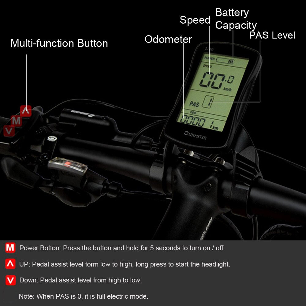 5-Level Pedal Assist Sensor Electric Bike Fat,Upgraded to Downhill Fork,1000W Motor Electric Snow Bike,Top Brand Li-Ion Battery