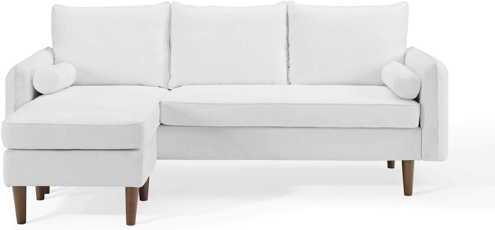 Revive Right or Left Sectional Modern Upholstered Fabric Sofa Couch, White