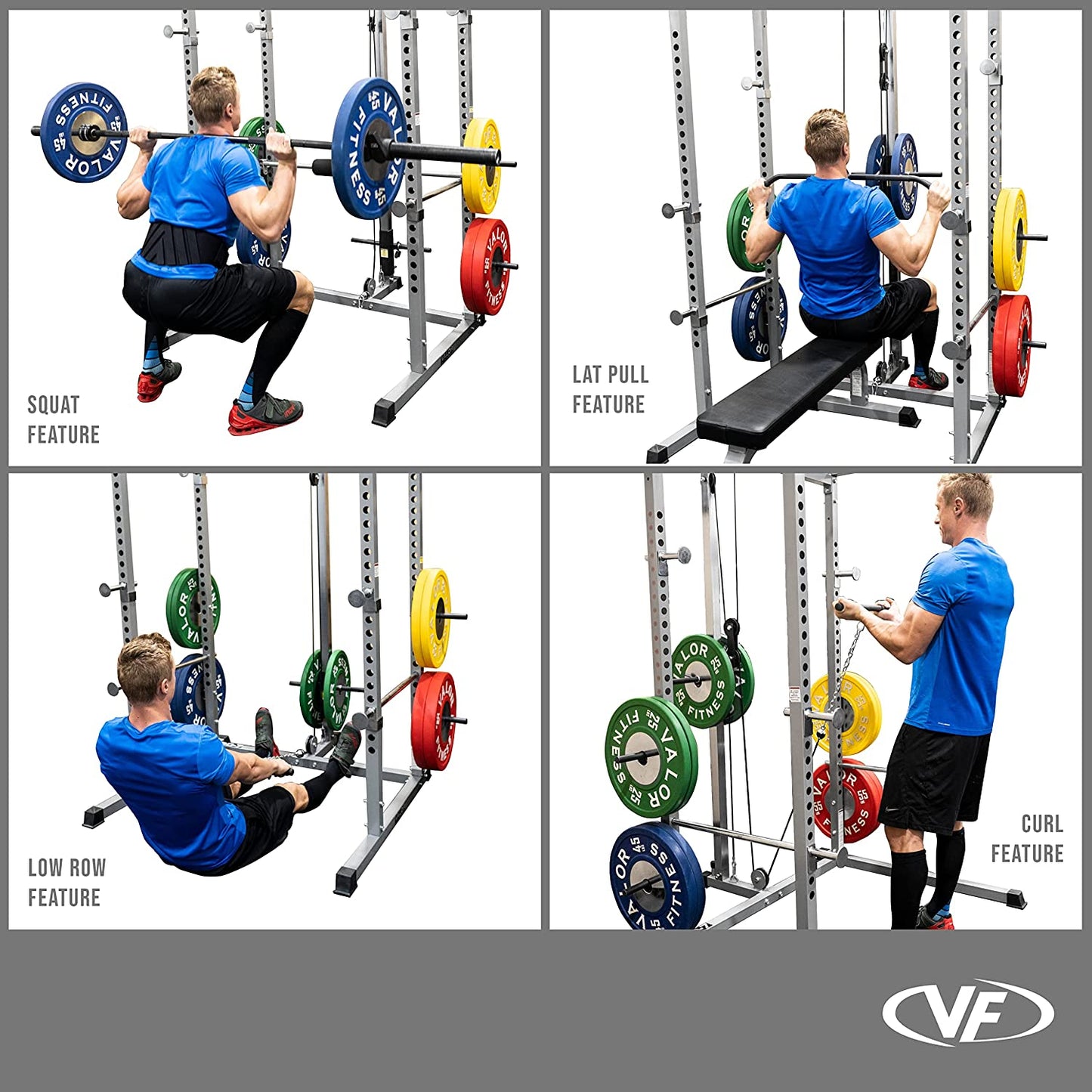 BD-7 Power Rack - Squat Rack and Bench Press Power Cage with LAT Pulldown Attachment and Other Workout Rack Bundle Options for a Complete Weightlifting Home Gym