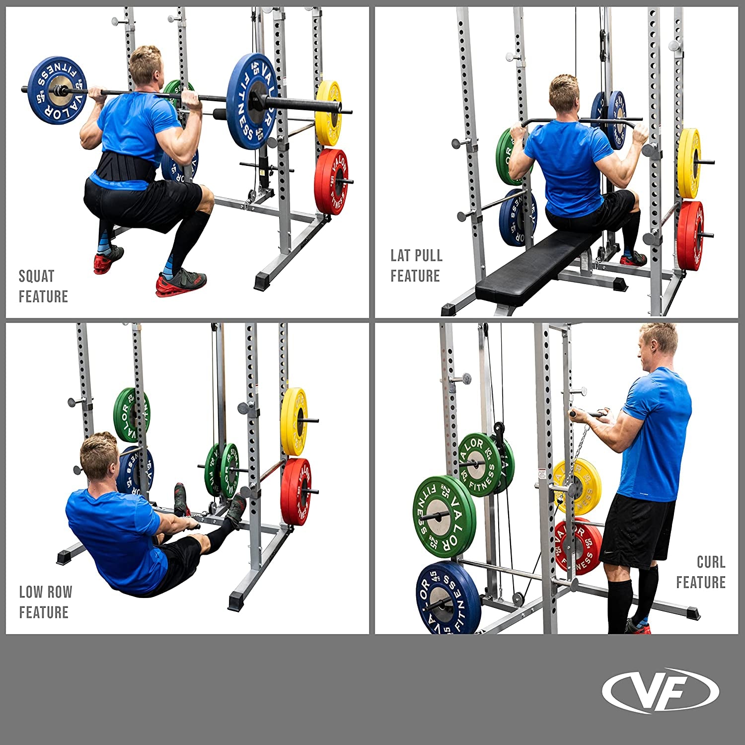 BD-7 Power Rack - Squat Rack and Bench Press Power Cage with LAT Pulldown Attachment and Other Workout Rack Bundle Options for a Complete Weightlifting Home Gym