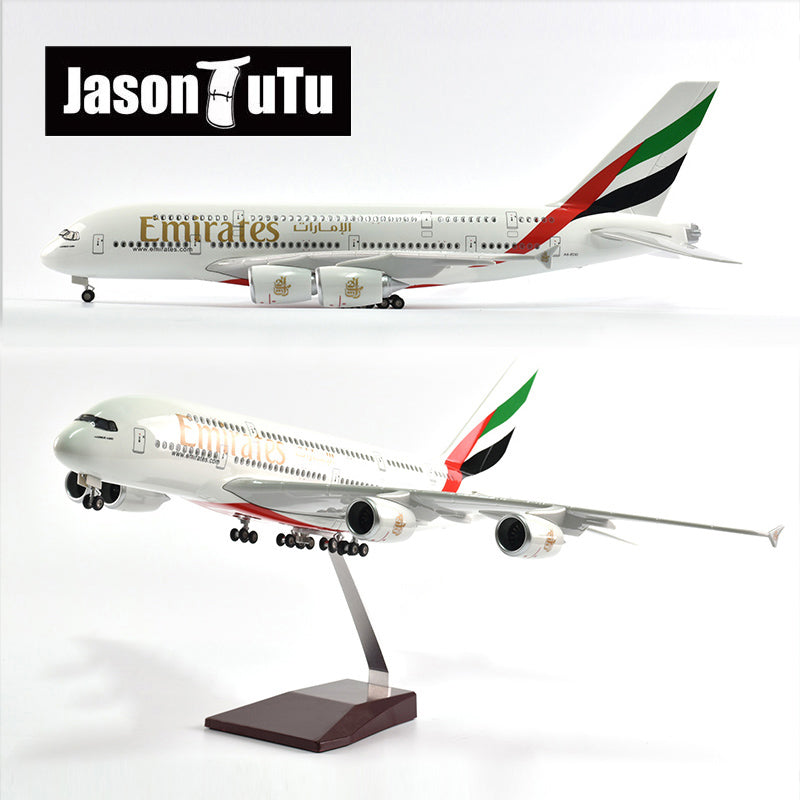 46Cm United Arab Emirates Airbus A380 Aircraft Airplane Model 1/160 Scale Diecast Resin Light and Wheel Plane Gift