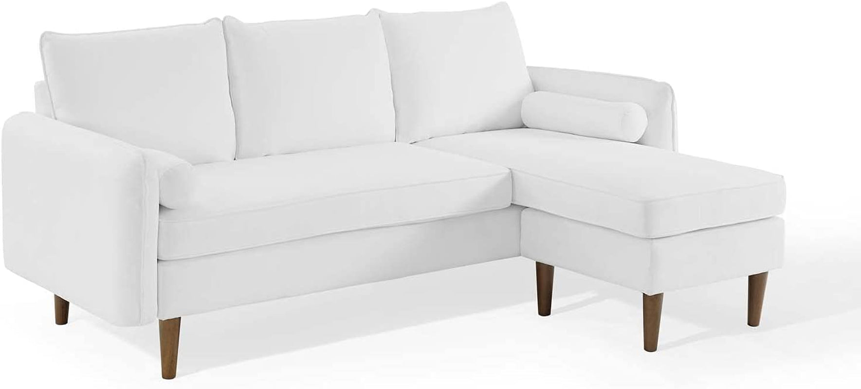 Revive Right or Left Sectional Modern Upholstered Fabric Sofa Couch, White