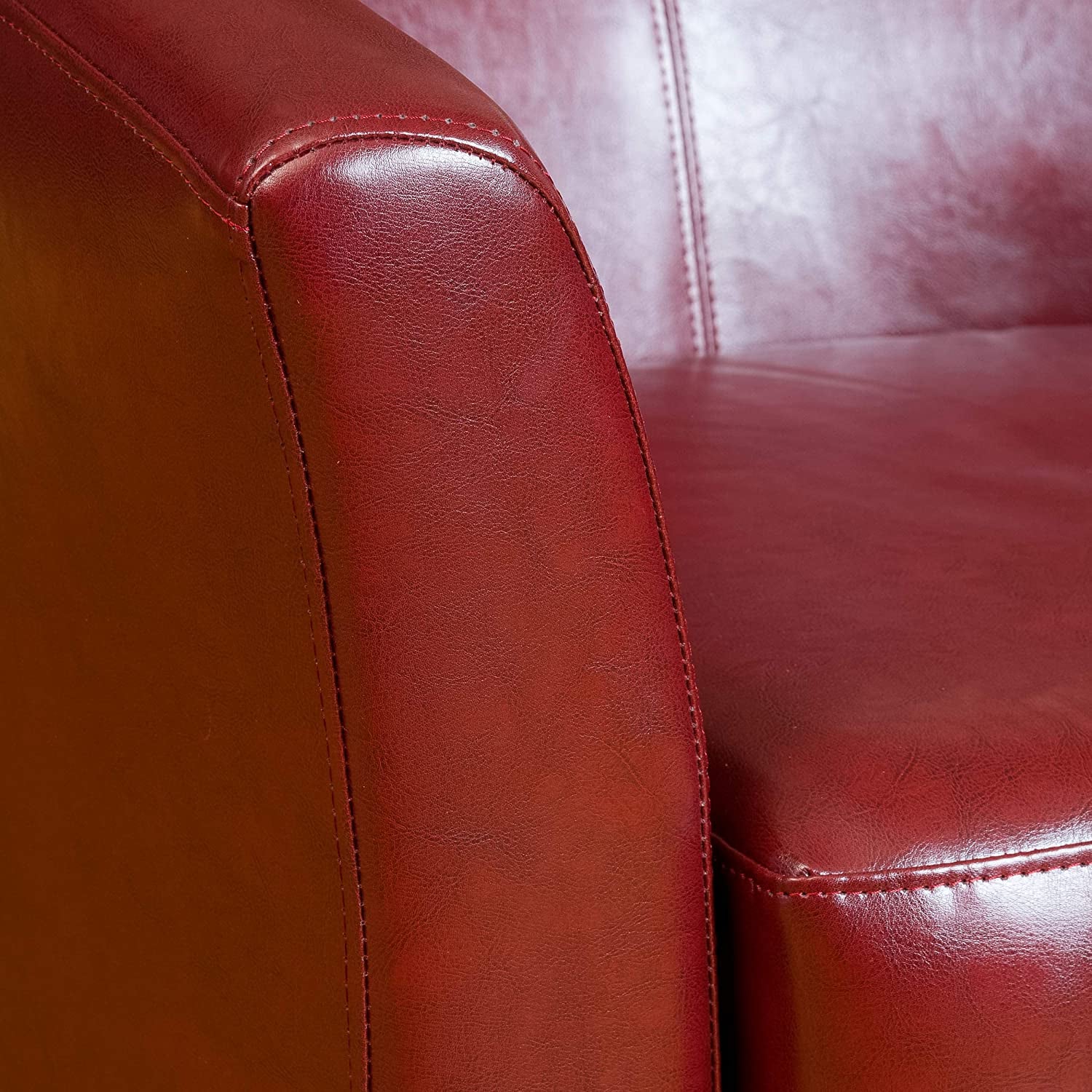 Petaluma Oxblood Red Leather Club Chair