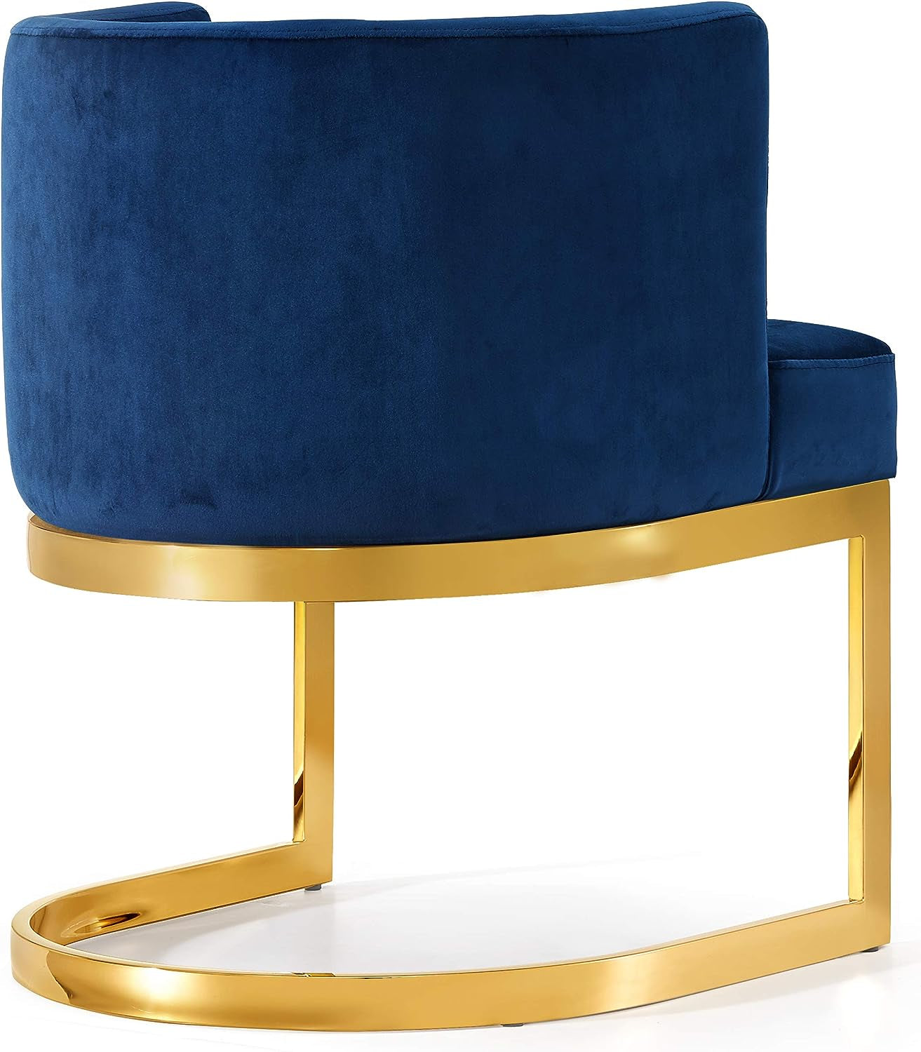 Gianna Collection Modern | Contemporary Velvet Upholstered Dining Chair with Polished Gold Metal Frame, 24" W X 22" D X 29.5" H, Navy