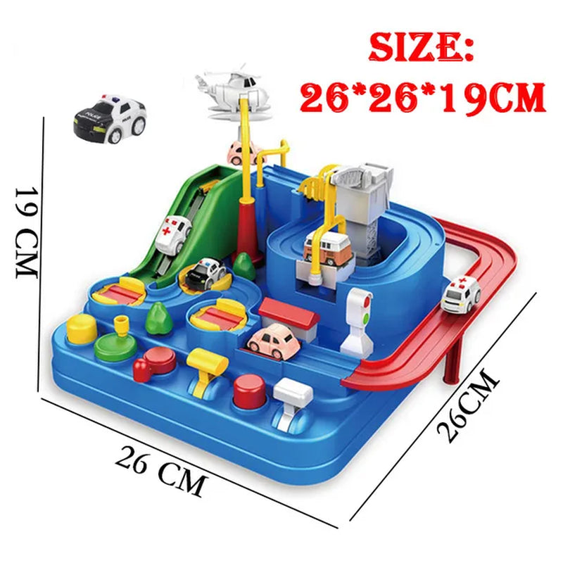 Racing Rail Car Model Racing Educational Toys Children Track Car Adventure Game Brain Game Mechanical Interactive Train Toy