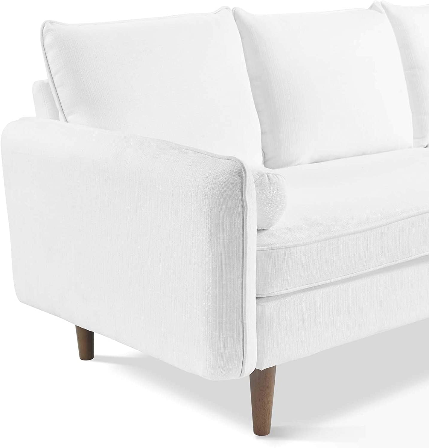 Revive Right or Left Sectional Modern Upholstered Fabric Sofa Couch, White