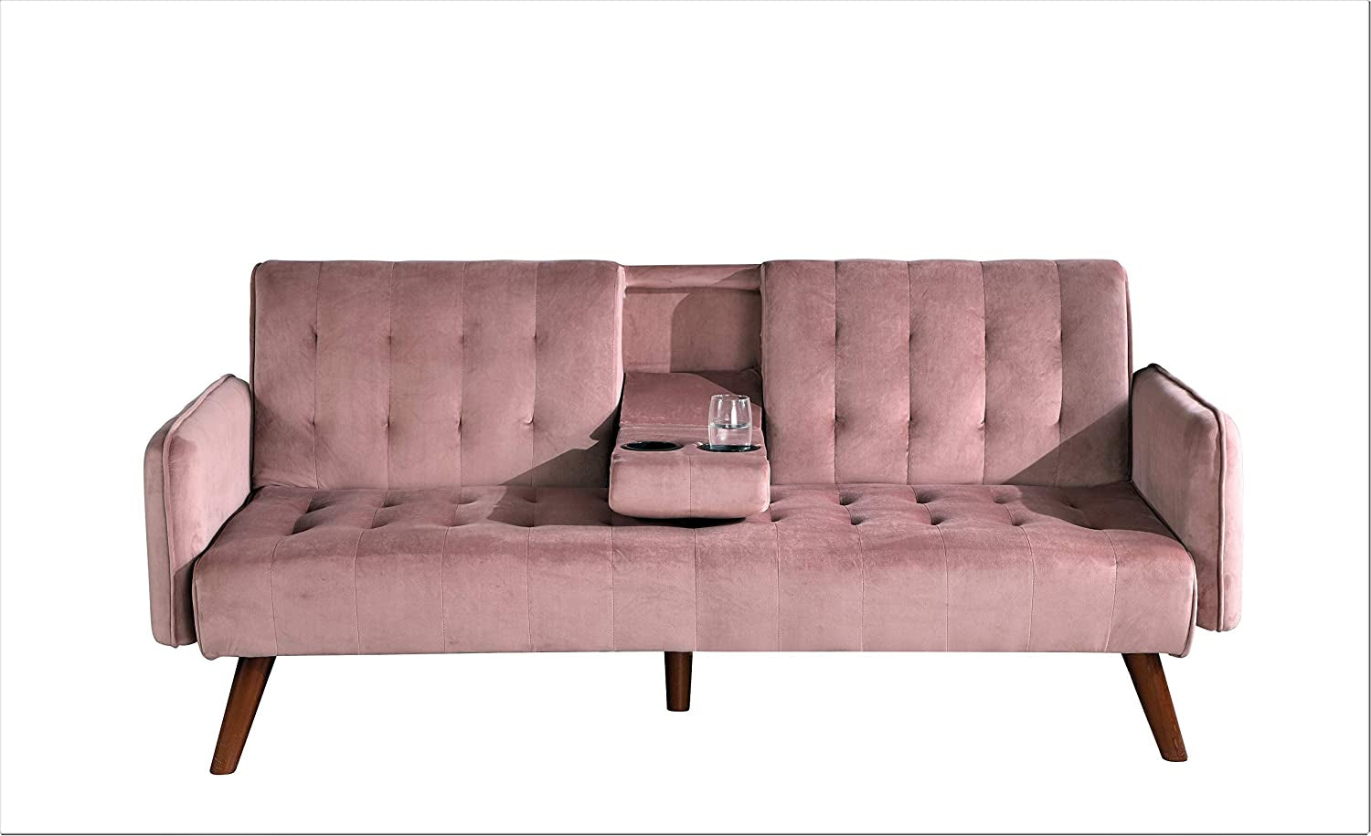 Velvet round Arm Sofa Sofabed, Rose