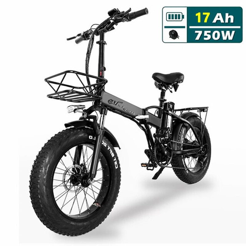 GW20 750W 20 Inch Electric Folding Bike, 4.0 Fat Tire, 48V Powerful Lithium Battery, Snow Bike, Power Assist Bicycle