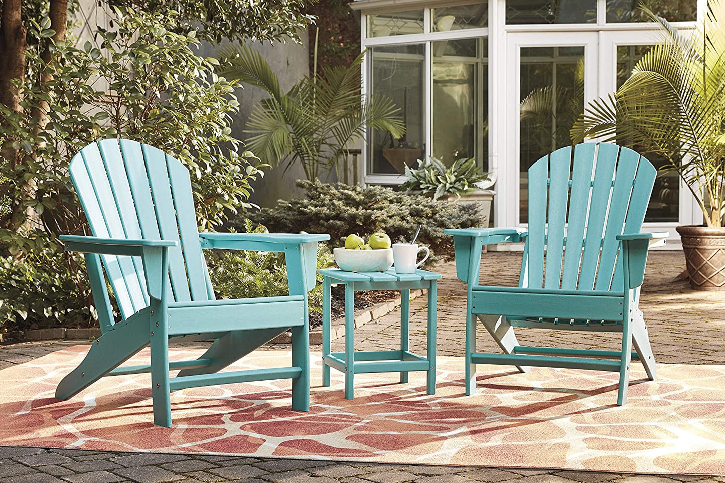 Sundown Treasure Outdoor Patio HDPE Weather Resistant Adirondack Chair, Blue