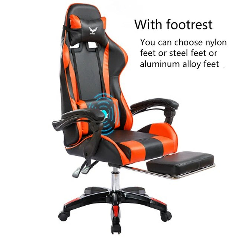 Reclining Office Chair with Footrest Lifted Rotated E-Sports Gaming Chair Household Multi-Function Computer Chair with Massage