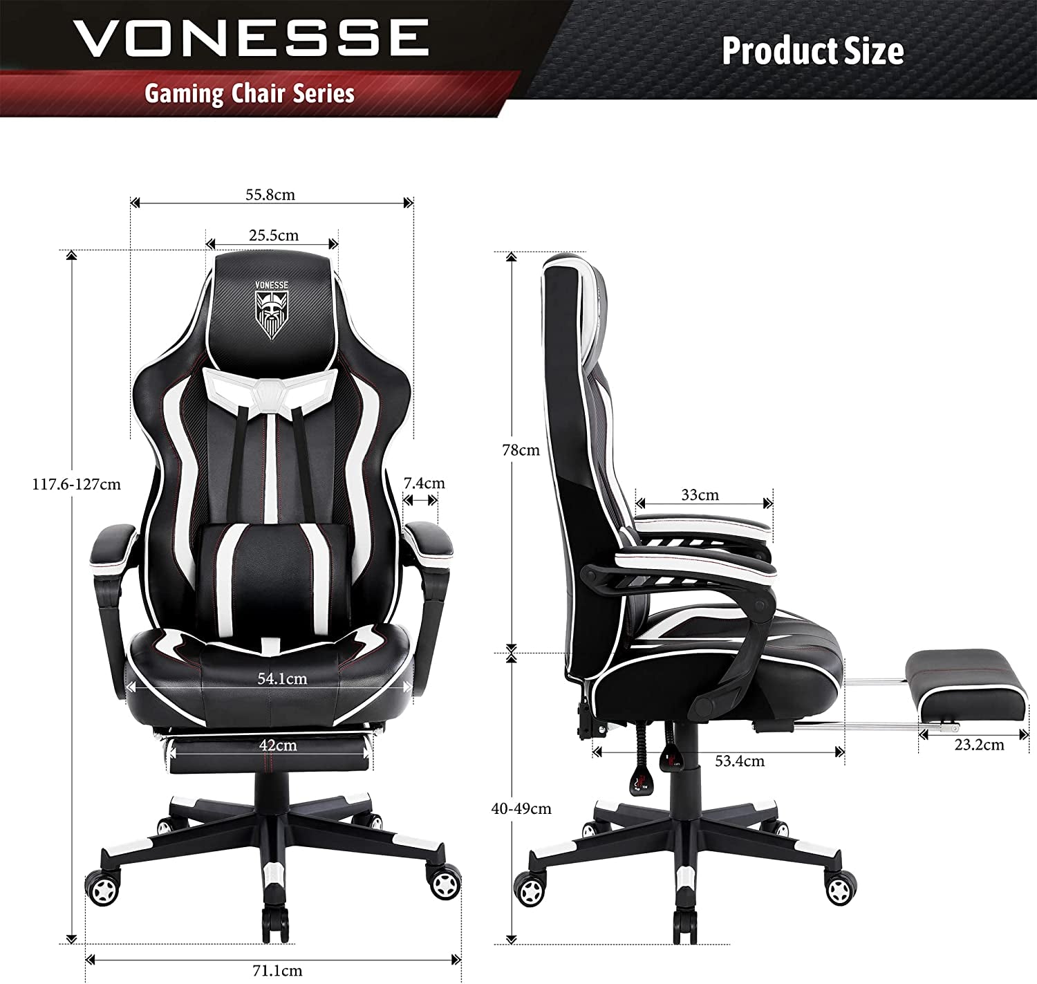 Gaming Chair Gaming Chair Gaming Chair with Massage PC Gaming Chair Reclining Gaming Chair Ergonomic Seat Easy Gaming Chair White