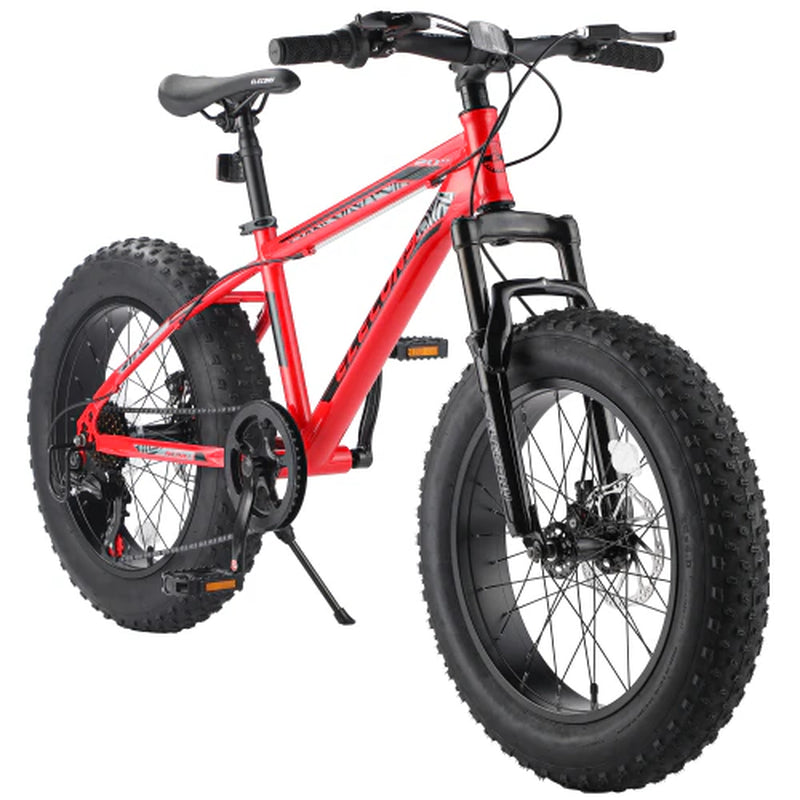 US Warehouse 20 Inch Fat Tires 7 Speed Mountain Bike Dual Disc Brake Commuter Urban Mountain Bike