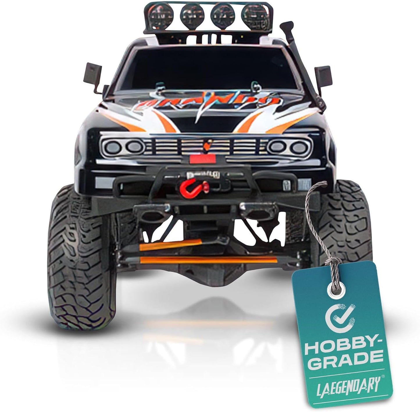 RC Crawler - 4X4 Offroad Crawler Remote Control Truck for Adults - RC Car, RC Rock Crawler, Fast Speed, Electric, Hobby Grade Car - 1:10 Scale, Brushed, Red - Orange